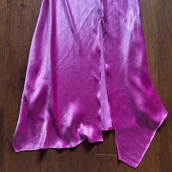 Know One Cares Hot Pink Satin Midi Slip Dress | Size M - Picture 10 of 12